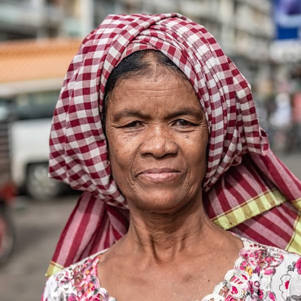 Old Woman Phnom Penh Street photo tour